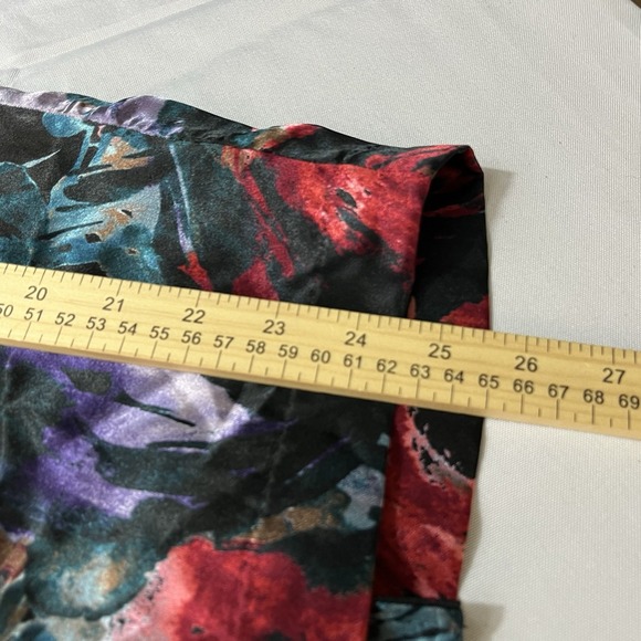 Jaclyn Black Red‎ FLORAL Skirt 14 Marilyn Monroe Sexy Secretary Kick Pleat Artsy - Picture 16 of 16